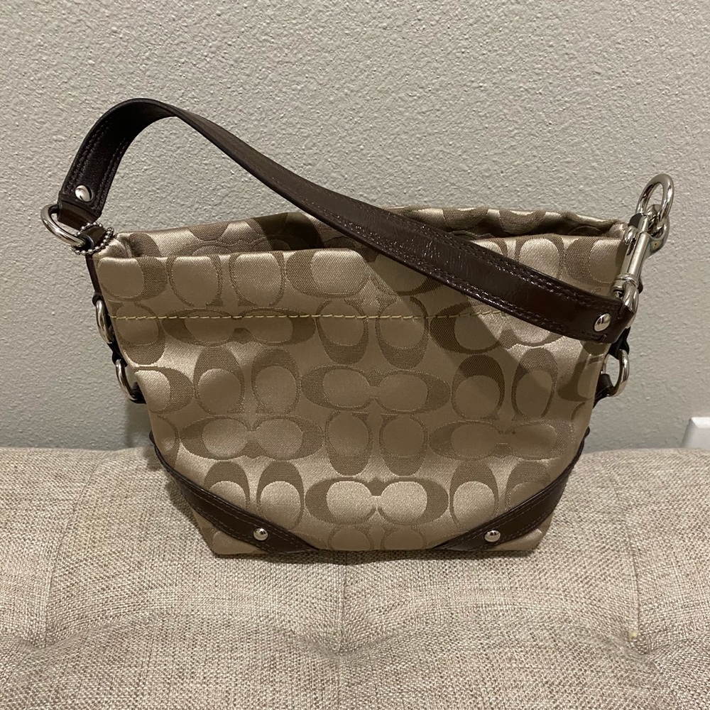 Coach Khaki Carly Signature Handbag & Wallet